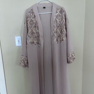 Cream sparkly abaya